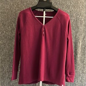 Long sleeve waffle knit